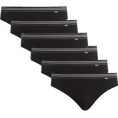 DIM Slip Eco Algodão Grosso Tamanho Grande Homem x6, Preto DIM Slip Eco Algodão Grosso Tamanho Grande Homem x6, Preto