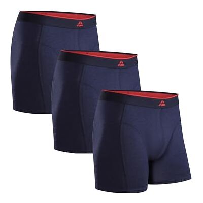 DANISH ENDURANCE Cuecas homem boxer de bambu, com ou sem braguilha, macias e elásticas, 6 pacotes boxers para homem, roupa interior, Azul Marinho, 3XL DANISH ENDURANCE Cuecas homem boxer de bambu, com ou sem braguilha, macias e elásticas, 6 pacotes boxers para homem, roupa interior, Azul Marinho, 3XL