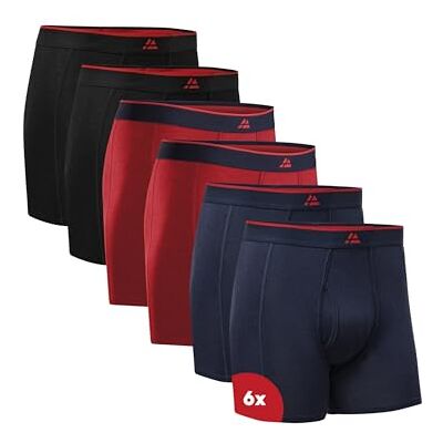 DANISH ENDURANCE Cuecas Homem Boxer de Bambu, com ou Sem Elástico, Suaves e Elásticos, Pack de 6 Boxer Homem, Roupa Interior, L DANISH ENDURANCE Cuecas Homem Boxer de Bambu, com ou Sem Elástico, Suaves e Elásticos, Pack de 6 Boxer Homem, Roupa Interior, L