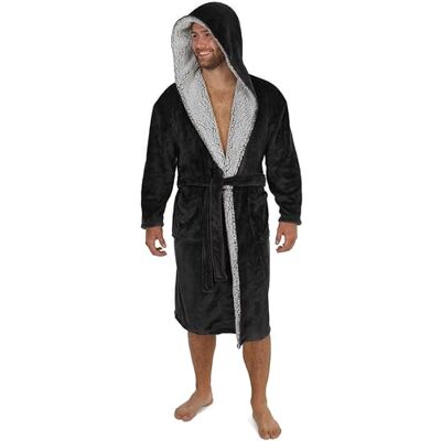 CityComfort Roupão de Inverno para Homem e Adolescente, Roupão Polar com Capucha, Roupão de Casa Presentes para Homens, Preto carvão, XL CityComfort Roupão de Inverno para Homem e Adolescente, Roupão Polar com Capucha, Roupão de Casa Presentes para Homens, Preto carvão, XL