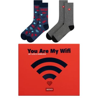 soxo Dia dos Namorados Meias Divertidas Algodão Presentes Originais para Homem em uma Caixa de Presente 1-2 Pares 40-45 soxo Dia dos Namorados Meias Divertidas Algodão Presentes Originais para Homem em uma Caixa de Presente 1-2 Pares 40-45