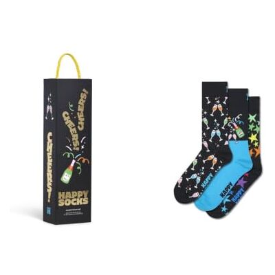 Happy Socks Meias altas com estampado de festa e celebração para homem e mulher, 36-40 e 41-46 Happy Socks Meias altas com estampado de festa e celebração para homem e mulher, 36-40 e 41-46