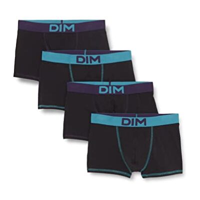 DIM Mix and Colors Coton Stretch Boxer para homem, embalagem de 4 unidades,, multicolorido, M DIM Mix and Colors Coton Stretch Boxer para homem, embalagem de 4 unidades,, multicolorido, M