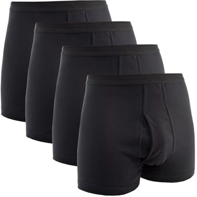 HERMKO 3940 Pack de 4 cuecas para homem com perna alta, 100% algodão orgânico, Preto, 3XL HERMKO 3940 Pack de 4 cuecas para homem com perna alta, 100% algodão orgânico, Preto, 3XL