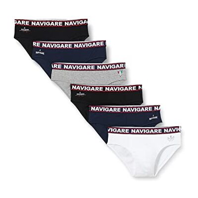 Navigare Slip para homem, pacote de 6, Multicolor (branco/preto/antracite/navi), XL Navigare Slip para homem, pacote de 6, Multicolor (branco/preto/antracite/navi), XL