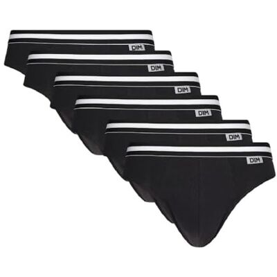 DIM Slip Eco Algodão Grosso Tamanho Grande Homem x6, Preto (Preto) DIM Slip Eco Algodão Grosso Tamanho Grande Homem x6, Preto (Preto)