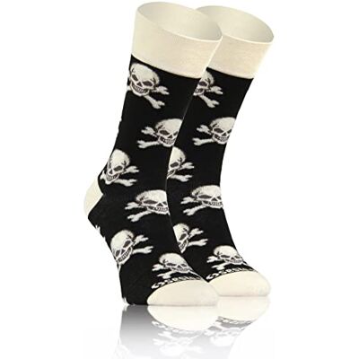 Sesto Senso Meias Engraçadas de Algodão para Mulher e Homem, Coloridas e Divertidas Funny Socks, Crânio Sesto Senso Meias Engraçadas de Algodão para Mulher e Homem, Coloridas e Divertidas Funny Socks, Crânio