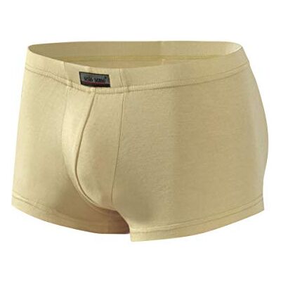 Sesto Senso Cuecas tipo boxers de microfibra de bambu para homem, estilo retro, cor bege claro Sesto Senso Cuecas tipo boxers de microfibra de bambu para homem, estilo retro, cor bege claro
