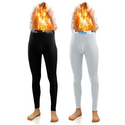 Sesto Senso Cuecas compridas para homem, 2 unidades, calças térmicas de algodão, 2 Pacote Preto / Branco Sesto Senso Cuecas compridas para homem, 2 unidades, calças térmicas de algodão, 2 Pacote Preto / Branco