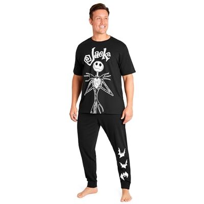 Disney Pijama homem divertido conjunto pijama 2 peças tamanhos M-3XL Pato Donald Anão Resmungão Jack Skellington Disney Pijama homem divertido conjunto pijama 2 peças tamanhos M-3XL Pato Donald Anão Resmungão Jack Skellington