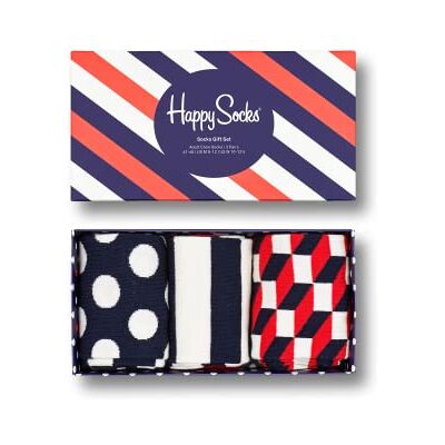 Happy Socks Classic Dot Meias de algodão em caixas de presente divertidas padrão geométrico de bolinhas Happy Socks Classic Dot Meias de algodão em caixas de presente divertidas padrão geométrico de bolinhas