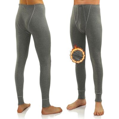Sesto Senso Cuecas compridas 100% algodão calças inverno térmicas para homem, Mistura cinza Sesto Senso Cuecas compridas 100% algodão calças inverno térmicas para homem, Mistura cinza