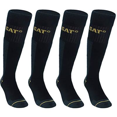 CAT erpillar 4 pares meias compridas de trabalho para homens reforçadas no calcanhar e na ponta, algodão CAT erpillar 4 pares meias compridas de trabalho para homens reforçadas no calcanhar e na ponta, algodão
