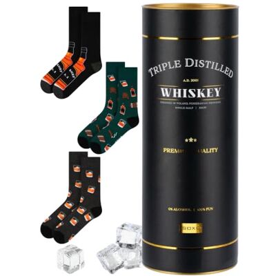 soxo Whisky Meias para homem divertidas de algodão, presentes originais, cores, presentes para homens 40-45, 1-3 pares soxo Whisky Meias para homem divertidas de algodão, presentes originais, cores, presentes para homens 40-45, 1-3 pares