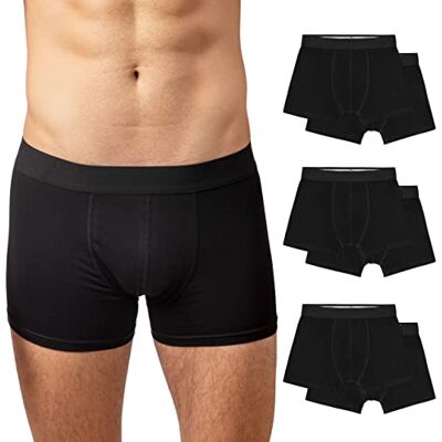 Snocks Boxer homem pack de 6 roupa interior ultra macia de algodão bio cuecas homem boxers sem etiqueta irritante preto L, 6 x preto, L Snocks Boxer homem pack de 6 roupa interior ultra macia de algodão bio cuecas homem boxers sem etiqueta irritante preto L, 6 x preto, L