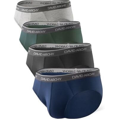 DAVID ARCHY Cuecas boxers macias para homem cuecas boxers vintage para Bolsa dupla com braguilha, sensação de segunda pele ultramacia, elastano elástico respirável, anti-fricção e uso diário DAVID ARCHY Cuecas boxers macias para homem cuecas boxers vintage para Bolsa dupla com braguilha, sensação de segunda pele ultramacia, elastano elástico respirável, anti-fricção e uso diário