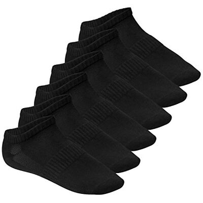Footstar Embalagem de 6 pares de meias curtas com função, unissexo, PRETO, 43-46 Footstar Embalagem de 6 pares de meias curtas com função, unissexo, PRETO, 43-46