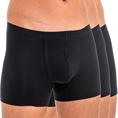 HERMKO 3901 Pack de 3 boxers 100% algodão orgânico, Preto HERMKO 3901 Pack de 3 boxers 100% algodão orgânico, Preto