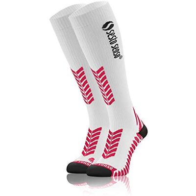 Sesto Senso Meias de Compressão Desporto Cores Altas Homem Mulher, Branco Sesto Senso Meias de Compressão Desporto Cores Altas Homem Mulher, Branco