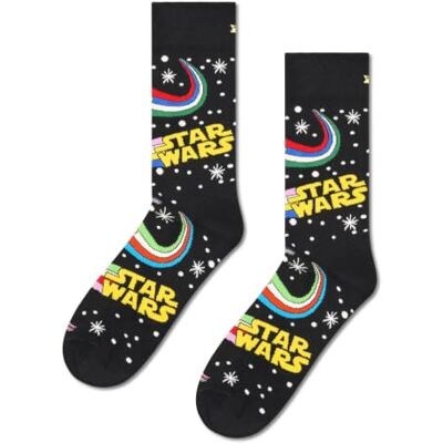 Happy Socks Edição Star Wars – Darth Vader, Yoda, R2-D2 e Storm Trooper Padrão – Meias de Algodão para Homem e Mulher Happy Socks Edição Star Wars – Darth Vader, Yoda, R2-D2 e Storm Trooper Padrão – Meias de Algodão para Homem e Mulher