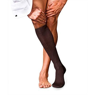 Falke Homem Não. 13 meias compridas respirável algodão longo brilho sedoso costura plana reforçada para os dedos dos pés sem pressão liso elegante de alta qualidade 1 par, Castanho castanho castanho Falke Homem Não. 13 meias compridas respirável algodão longo brilho sedoso costura plana reforçada para os dedos dos pés sem pressão liso elegante de alta qualidade 1 par, Castanho castanho castanho