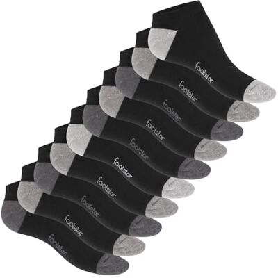 Footstar Meias desportivas para homem e mulher (10 pares) com calcanhar e ponta, Classic Grey Footstar Meias desportivas para homem e mulher (10 pares) com calcanhar e ponta, Classic Grey
