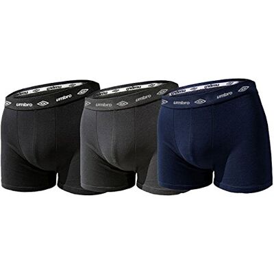Umbro Conjunto de 3 boxers para homem, de algodão elástico, arte. 701, Colorido, L Umbro Conjunto de 3 boxers para homem, de algodão elástico, arte. 701, Colorido, L