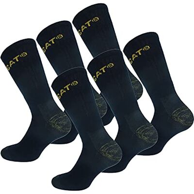 CAT erpillar 6 Pares de Meias de Trabalho para Homem, Calcanhar e Dedos Reforçados Esponja de Algodão CAT erpillar 6 Pares de Meias de Trabalho para Homem, Calcanhar e Dedos Reforçados Esponja de Algodão