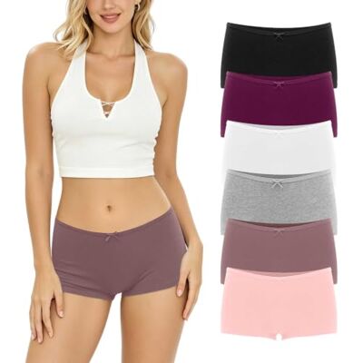 Libella ® Cuecas Femininas de Algodão Confortáveis e Elásticas Culotte Shorts (Embalagem de 3/6) 3901 Boxer mujer algodon,Clasicas shorts culotte mujer,Cómodo Elástico Suave,Cobertura completa,Comodidad para Uso Diario Libella ® Cuecas Femininas de Algodão Confortáveis e Elásticas Culotte Shorts (Embalagem de 3/6) 3901 Boxer mujer algodon,Clasicas shorts culotte mujer,Cómodo Elástico Suave,Cobertura completa,Comodidad para Uso Diario