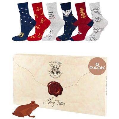 soxo Wizarding World Harry Potter Calcetines para Homem Presentes Originais Para Mulher 6 Pares 2 Tamanhos soxo Wizarding World Harry Potter Calcetines para Homem Presentes Originais Para Mulher 6 Pares 2 Tamanhos