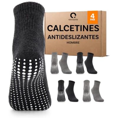 Occulto Meias antiderrapantes para homem 2-4 pares (modelo: ) 4 pares preto, cinzento 39-42 Occulto Meias antiderrapantes para homem 2-4 pares (modelo: ) 4 pares preto, cinzento 39-42