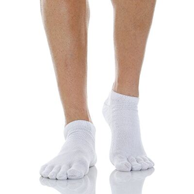 Relaxsan 650CS Meias com dedos homem mulher, curtas, meias invisíveis, pé diabético, respirável, algodão e prata, Branco Relaxsan 650CS Meias com dedos homem mulher, curtas, meias invisíveis, pé diabético, respirável, algodão e prata, Branco