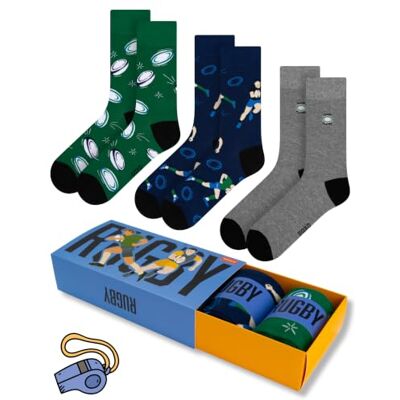 soxo Sport Meias para Homem Engraçadas Algodão Presentes Originais Presente para Homens 40-45 3 Pares, Rugby soxo Sport Meias para Homem Engraçadas Algodão Presentes Originais Presente para Homens 40-45 3 Pares, Rugby