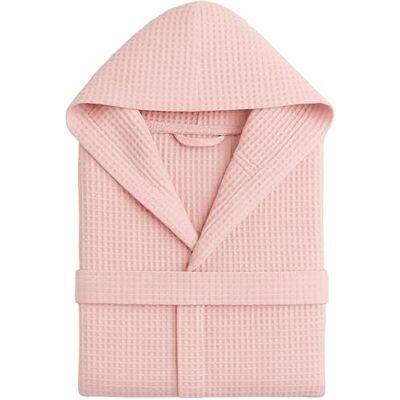 o-day Roupão de ninho de abelha para mulher e roupão de ninho de abelha para homem de algodão com capuz, bolsos e cinto, leve e para viagem S-XXXL, ROSA o-day Roupão de ninho de abelha para mulher e roupão de ninho de abelha para homem de algodão com capuz, bolsos e cinto, leve e para viagem S-XXXL, ROSA