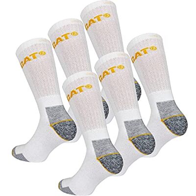 CAT erpillar /12 Pares de Meias de Trabalho para Homem Altura Média de Canela Ponta e Calcanhar Reforçados Algodão CAT erpillar /12 Pares de Meias de Trabalho para Homem Altura Média de Canela Ponta e Calcanhar Reforçados Algodão