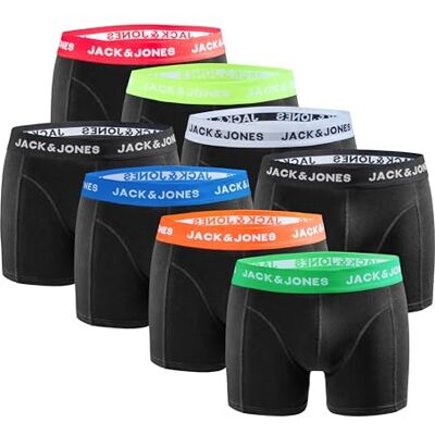 JACK & JONES Cuecas para homem Boxer pack de 8 – roupa interior de algodão e elastano, ajuste confortável, macias e respiráveis, básicas para o dia a dia, L JACK & JONES Cuecas para homem Boxer pack de 8 – roupa interior de algodão e elastano, ajuste confortável, macias e respiráveis, básicas para o dia a dia, L