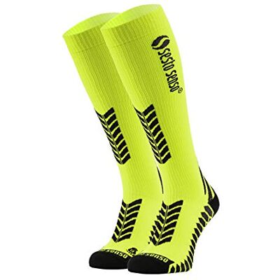 Sesto Senso Meias de Compressão Desporto Cores Altas Homem Mulher, Amarelo Sesto Senso Meias de Compressão Desporto Cores Altas Homem Mulher, Amarelo