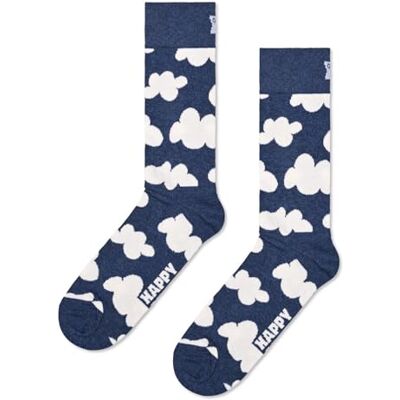 Happy Socks Meias altas com tema da natureza para homens e mulheres, nuvens, bolotas, pôr-do-sol 36-40 e 41-46, Cloudy Happy Socks Meias altas com tema da natureza para homens e mulheres, nuvens, bolotas, pôr-do-sol 36-40 e 41-46, Cloudy