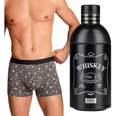 soxo Whisky Cuecas Homem Boxer Algodão Boxers Desportivos Presentes Originais 3 Tamanhos, Uísque, M soxo Whisky Cuecas Homem Boxer Algodão Boxers Desportivos Presentes Originais 3 Tamanhos, Uísque, M