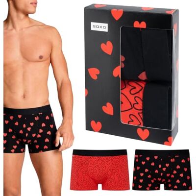 soxo Presente Dia dos Namorados Cuecas boxer algodão homem M-XL, Corações soxo Presente Dia dos Namorados Cuecas boxer algodão homem M-XL, Corações