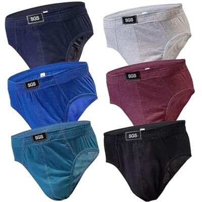 SGS Cuecas homem Slip Slips homem de algodão, embalagem de 6 ou 12 cores roupa interior homens, M SGS Cuecas homem Slip Slips homem de algodão, embalagem de 6 ou 12 cores roupa interior homens, M