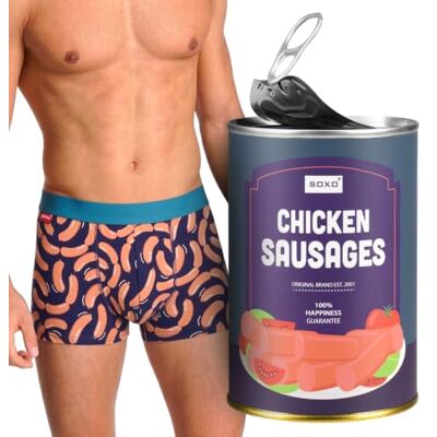 soxo Lata cuecas homem boxers algodão boxers desportivos presentes originais 3 tamanhos, M soxo Lata cuecas homem boxers algodão boxers desportivos presentes originais 3 tamanhos, M