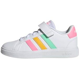 Adidas Grand Court Tênis unissex infantil com elástico e tira superior, 31 UE Adidas Grand Court Tênis unissex infantil com elástico e tira superior, 31 UE