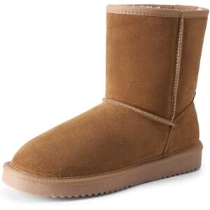 DREAM PAIRS Botas de neve plana curta mulher FuzzyClassic com forro quente botins de inverno leves e antiderrapantes, tamanho 39, castanho, SDSB25004W DREAM PAIRS Botas de neve plana curta mulher FuzzyClassic com forro quente botins de inverno leves e antiderrapantes, tamanho 39, castanho, SDSB25004W