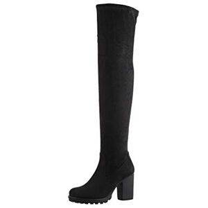 Elara Botas mulher Overknee High Heels salto alto Chunkyrayan preto Elara Botas mulher Overknee High Heels salto alto Chunkyrayan preto