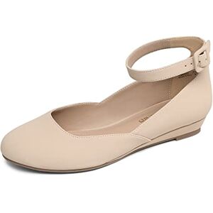 DREAM PAIRS Mulher Revona Cunha Baixa com Fivela no Tornozelo Sapatos Planos, 38 UE DREAM PAIRS Mulher Revona Cunha Baixa com Fivela no Tornozelo Sapatos Planos, 38 UE