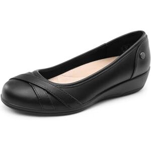 DREAM PAIRS Dançarinas sapatos rasos confortáveis com saltos de cunha confortáveis com palmilha esfolgada clássica, tamanho 40, preto, DWUMFA2503 DREAM PAIRS Dançarinas sapatos rasos confortáveis com saltos de cunha confortáveis com palmilha esfolgada clássica, tamanho 40, preto, DWUMFA2503