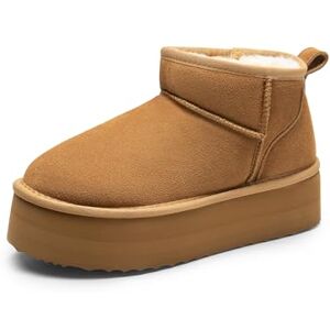 DREAM PAIRS Botas de Neve com Plataforma para Mulher Botins de Inverno com Plantilha de Espuma Viscoelástica Sola Leve e Antiderrapante FuzzyClassic, Castanho, 40 UE DREAM PAIRS Botas de Neve com Plataforma para Mulher Botins de Inverno com Plantilha de Espuma Viscoelástica Sola Leve e Antiderrapante FuzzyClassic, Castanho, 40 UE