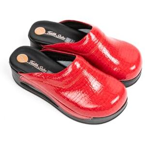 terlik sabo ortopedik terlik Air ST601 MAX Tamancos de couro Mules sapatos Sabot, mulher, padrão texturizado vermelho, UE 41 terlik sabo ortopedik terlik Air ST601 MAX Tamancos de couro Mules sapatos Sabot, mulher, padrão texturizado vermelho, UE 41