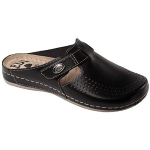 Ledi Anatomic Tamancos Mules, sapatilhas de couro, mulher, Preto, 39 UE Ledi Anatomic Tamancos Mules, sapatilhas de couro, mulher, Preto, 39 UE